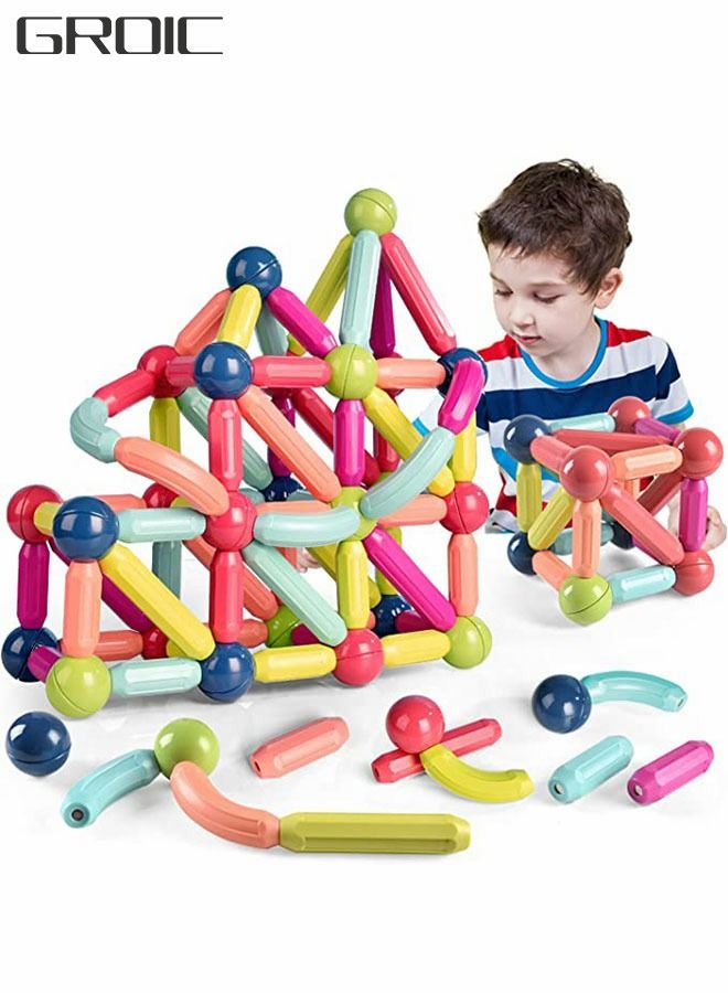 42 Pieces Magnetic Building Blocks Sticks Magnetic Rod Set Building Blocks Magnet Toys for Kids, Educational STEM Toys, 3D Educational Toys Gifts for Toddlers, Boys and Girls