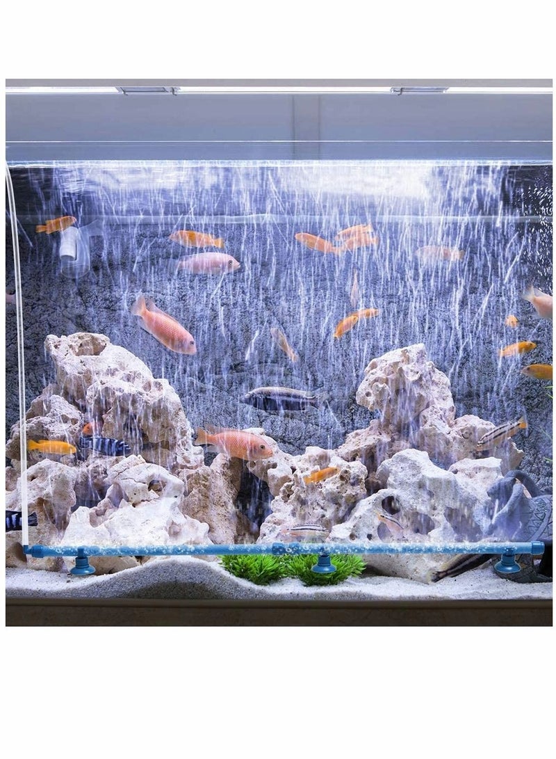 2PCS, Aquarium Air Stone Bubble Wall Tube Oxygen Diffuser Bar Decor Accessory for Fish Tank 18 Inch Length Scattering Pump Sand Head