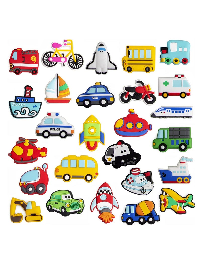 26PCS Transports Rubber Fridge Magnets for Kids- Aircraft Boat Vehicle Car Refrigerator Magnet Whiteboard - Educational Toy Tool School Prize Birthday Gift- Kids Over 6 Years