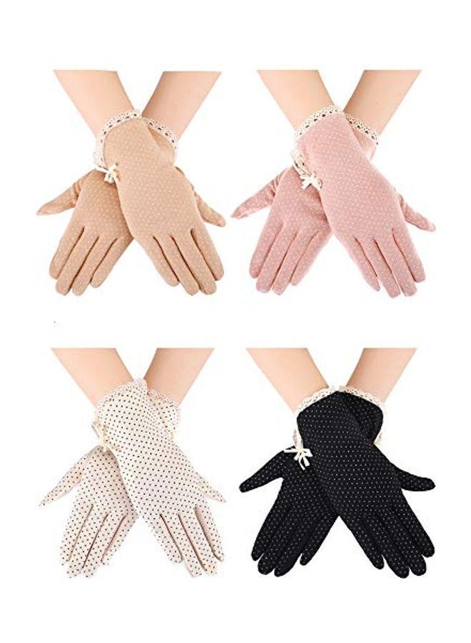 4 Pair Of UV Protection Sunblock Gloves Multicolour