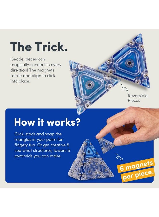 Geode Pyramid 12Piece Building Set Cobalt Fun Desk Toy For Adults
