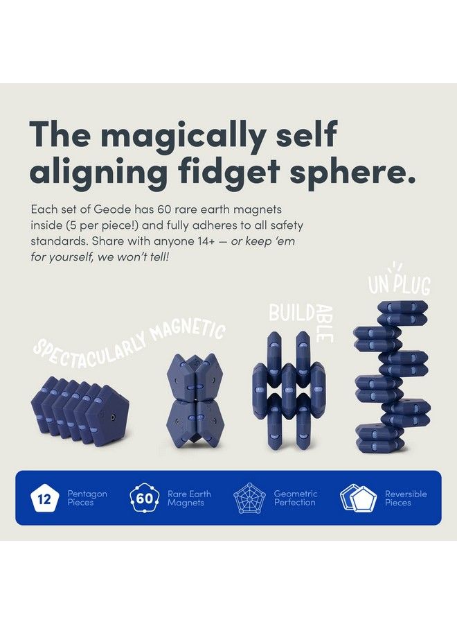 Matte Geode Pentagons 12Piece Set Space Cadet Fun Desk Toy For Adults