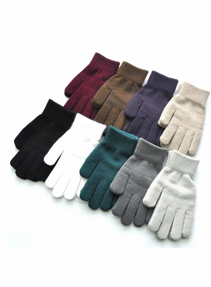 ELECDON Knit Gloves For Women, Touch Screen Warm Fleece Lined Gloves, Cold Weather Cycling Anti-Slip