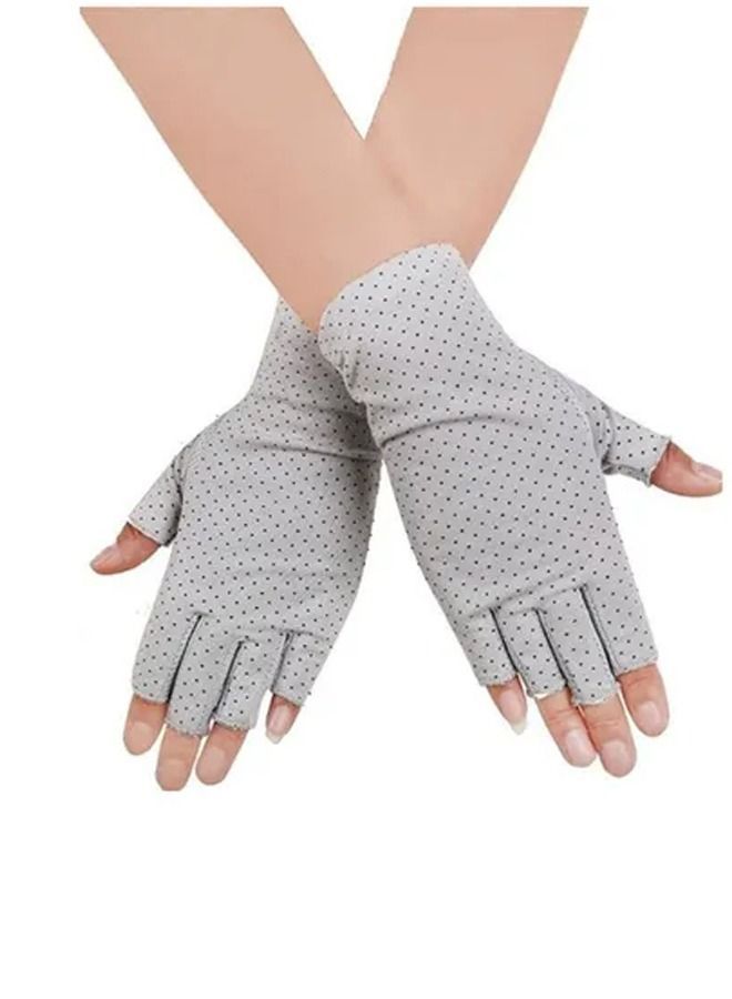 Pair Of UV Sun Protective Gloves Grey