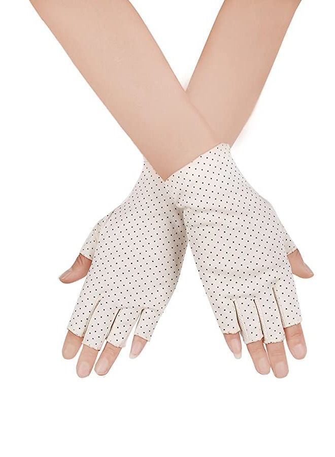 Sunscreen Fingerless Gloves Driving Fishing Cotton Mittens