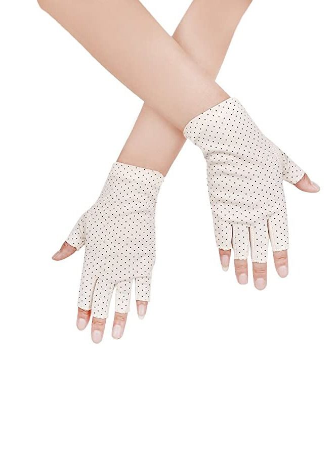 Sunscreen Fingerless Gloves Driving Fishing Cotton Mittens