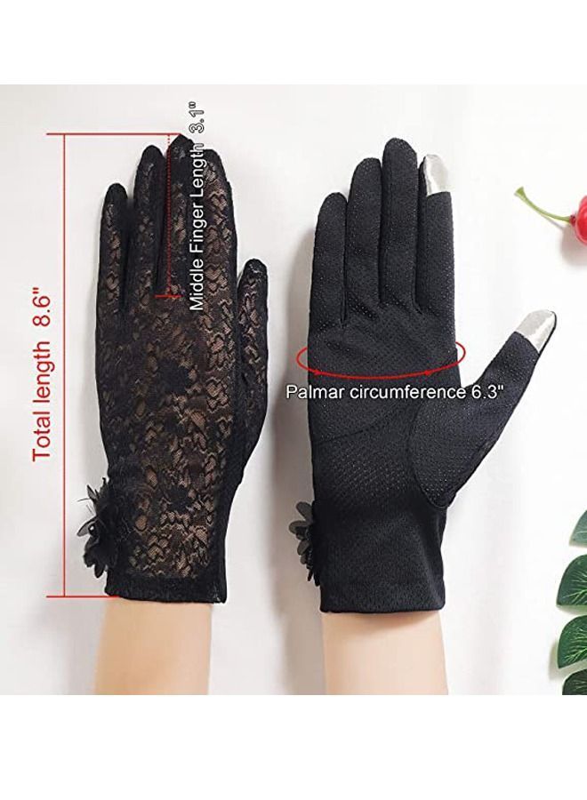 Pair of Casual Printed Gloves Black