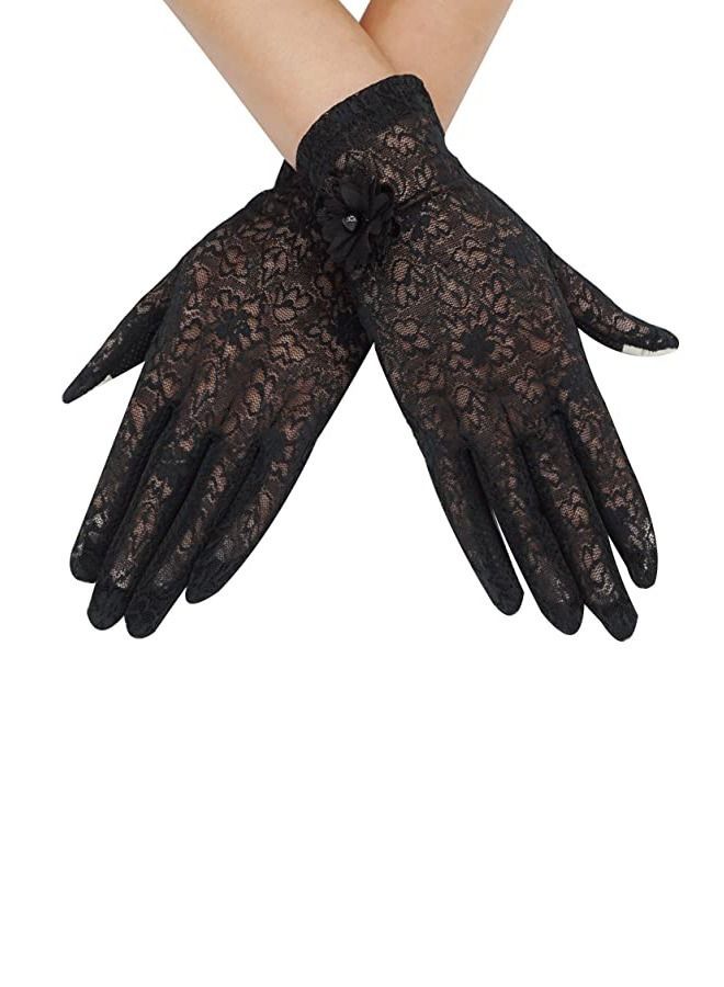 Pair of Casual Printed Gloves Black