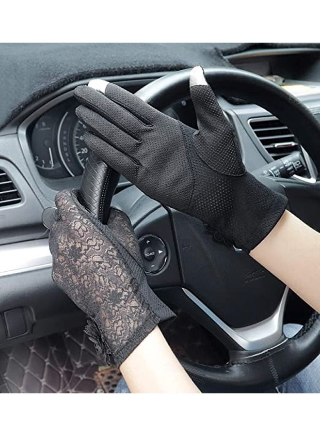 Pair of Casual Printed Gloves Black