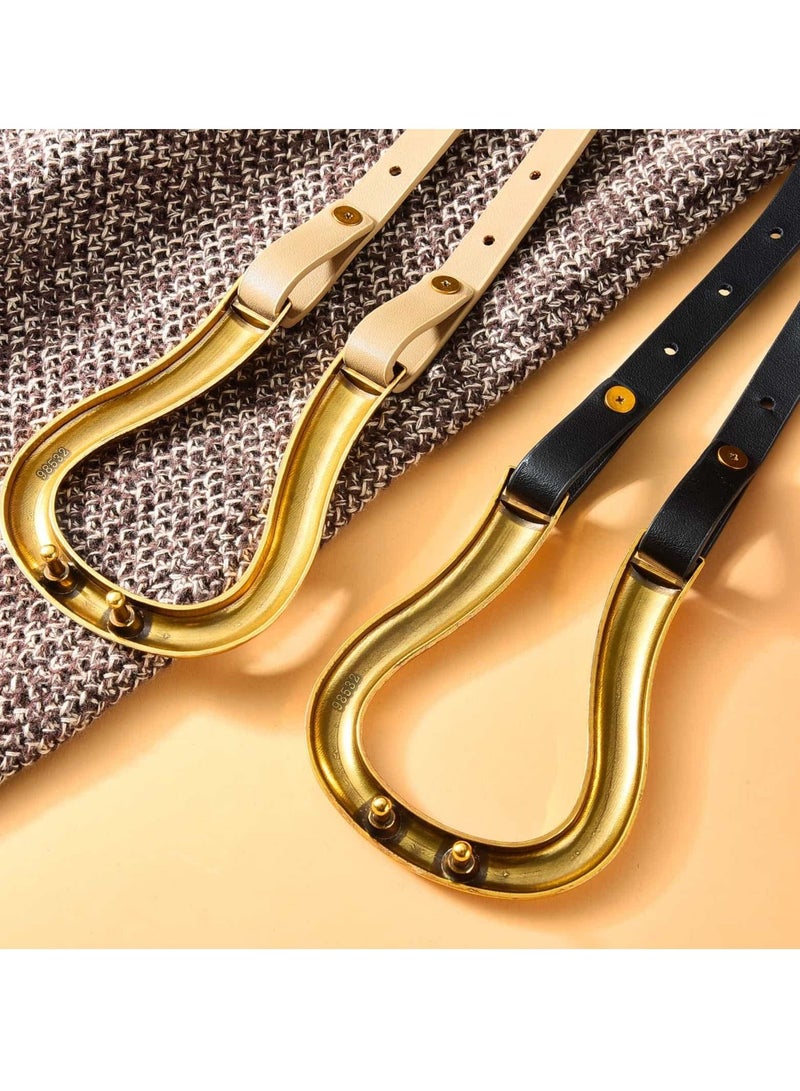 Skinny Leather Belts, Womens Belts with Double-layer Faux Leather, Large Gold U-Shape Metal Buckle, U-Shaped Thin Waist Belt for Women