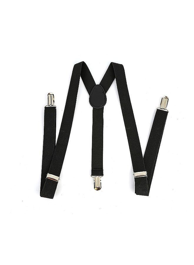 Clip On Suspenders Elastic Y Shape Back Formal Braces Black