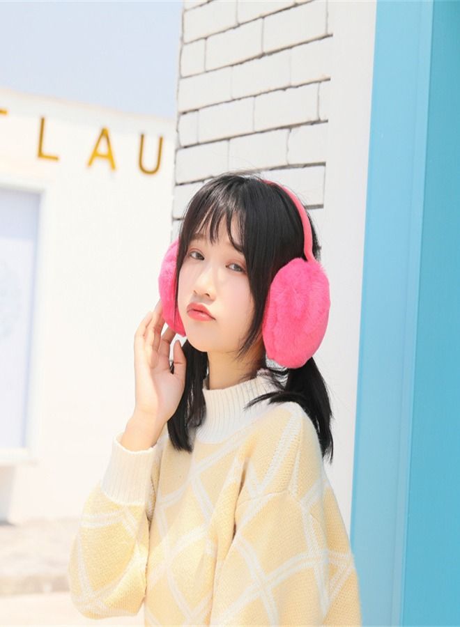 Winter Riding Cold and Frostproof Cute Earmuffs Watermelon Red