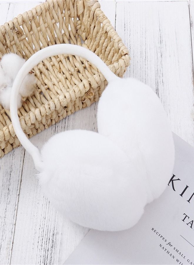 Winter Riding Cold and Frostproof Cute Earmuffs White