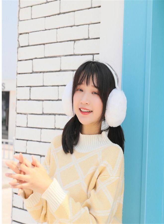 Winter Riding Cold and Frostproof Cute Earmuffs White