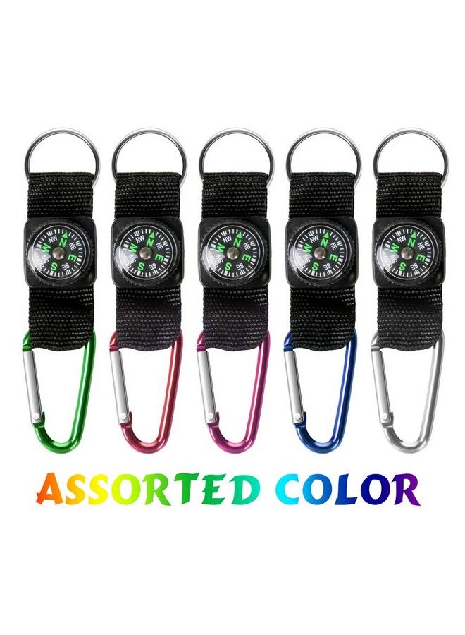 Carabiner Compass Keychain Belt Clips Kids Toys Prizes Outdoors Adventure Party Favors 20 Pcs