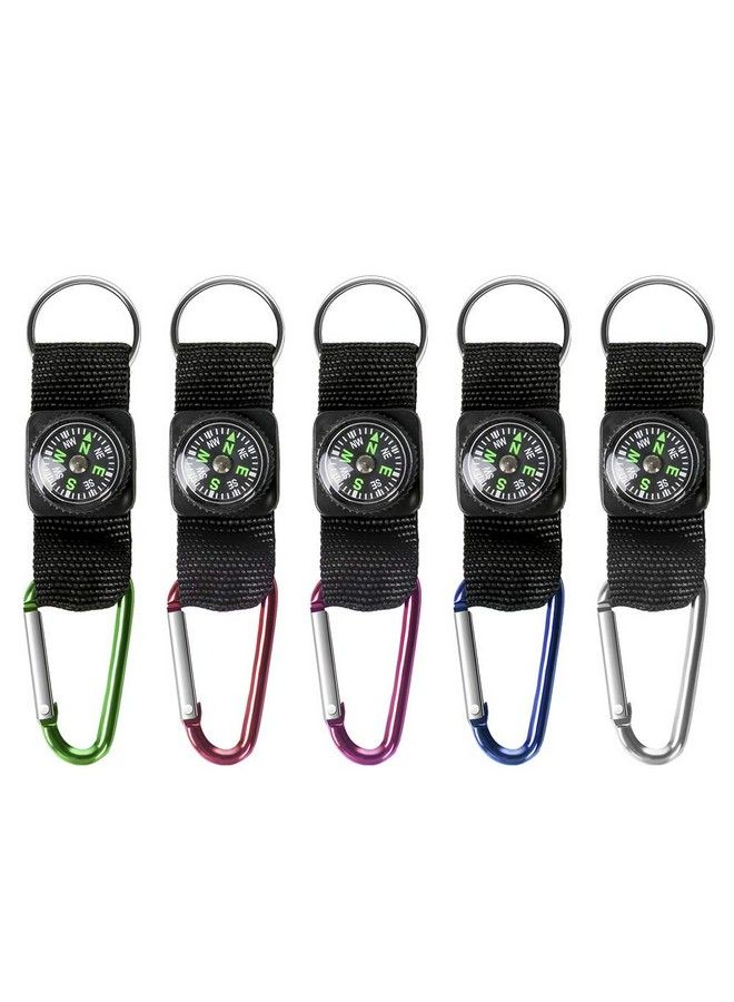 Carabiner Compass Keychain Belt Clips Kids Toys Prizes Outdoors Adventure Party Favors 20 Pcs