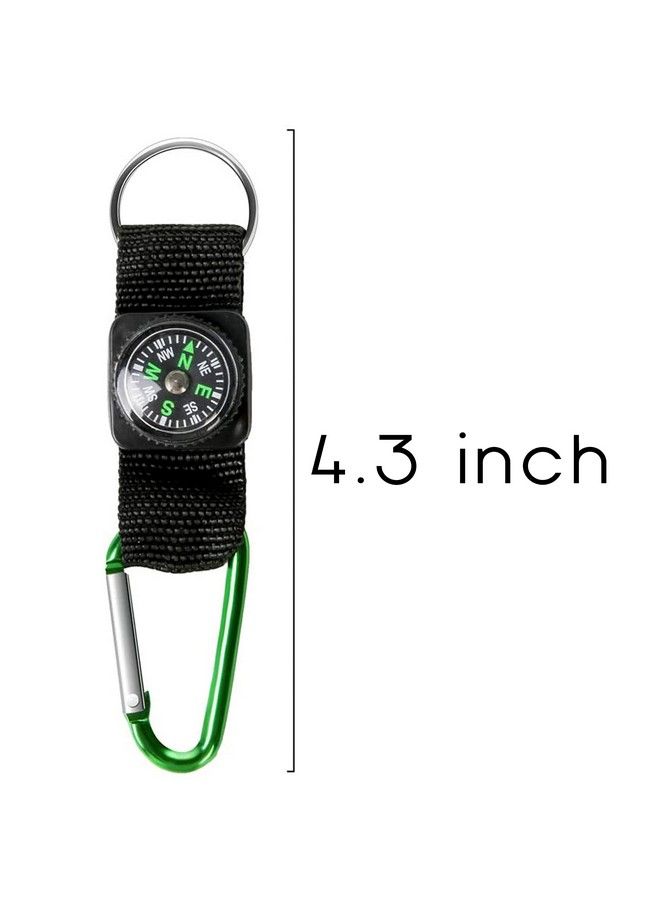 Carabiner Compass Keychain Belt Clips Kids Toys Prizes Outdoors Adventure Party Favors 20 Pcs