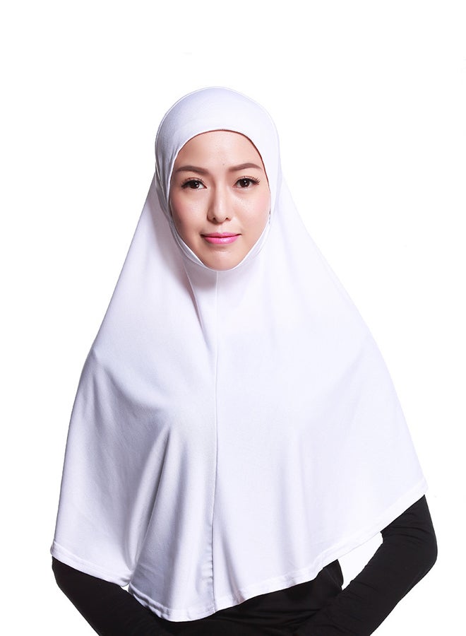 Long Head Cover Hijab White