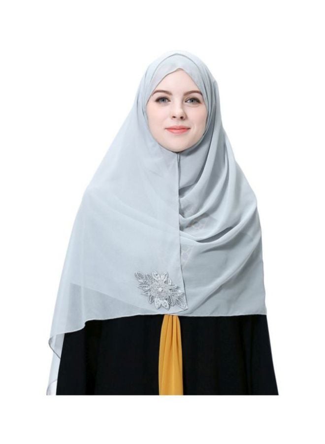 Casual Chiffon Hijab Light Grey