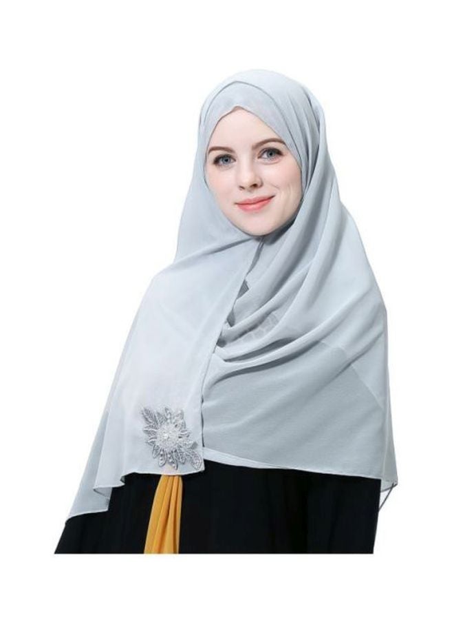 Casual Chiffon Hijab Light Grey