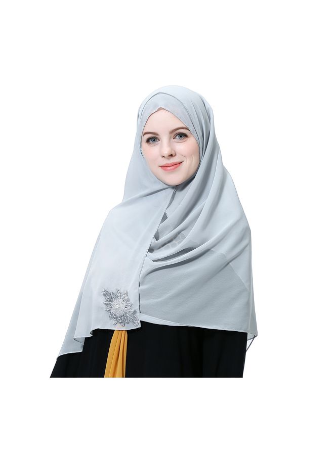 Casual Chiffon Hijab Light Grey
