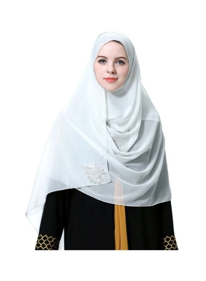 Casual Chiffon Hijab White