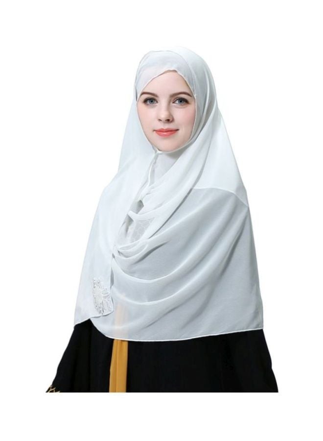 Casual Chiffon Hijab White