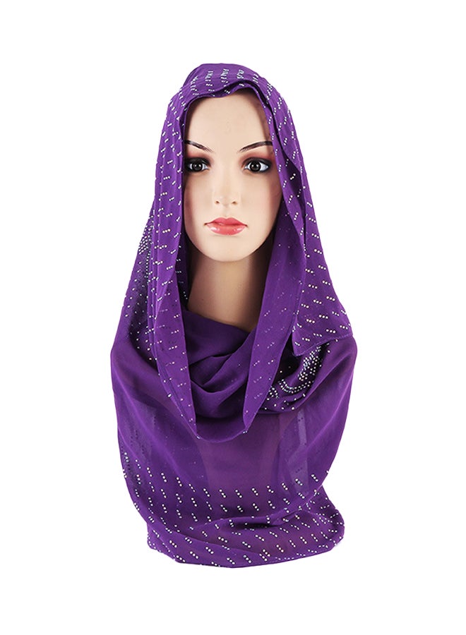 Embellishing Hijab Scarf Purple