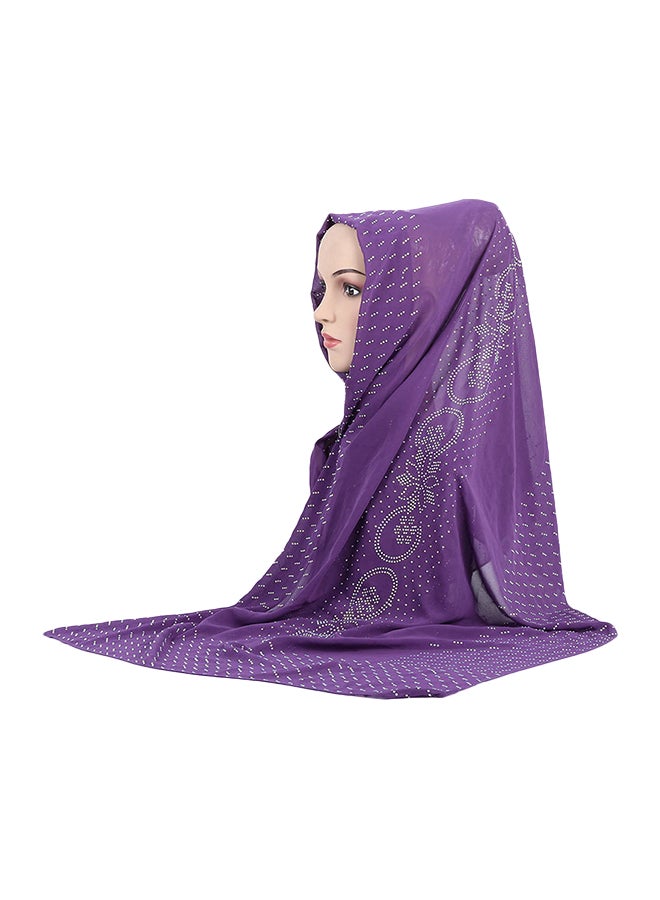 Embellishing Hijab Scarf Purple