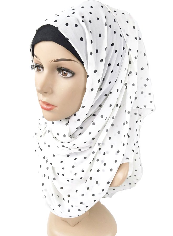 Polka Dot Scarf White