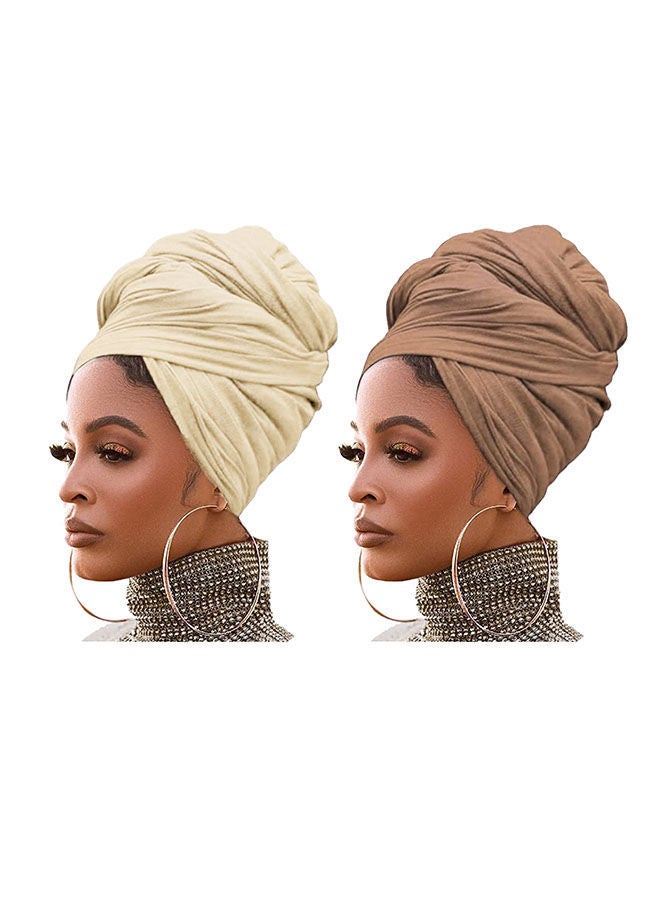 Women'S Fashionable Dust Headscarf 2 Pieces Set Multipurpose Magic Fashion Hot Diamond Sarong Gradient