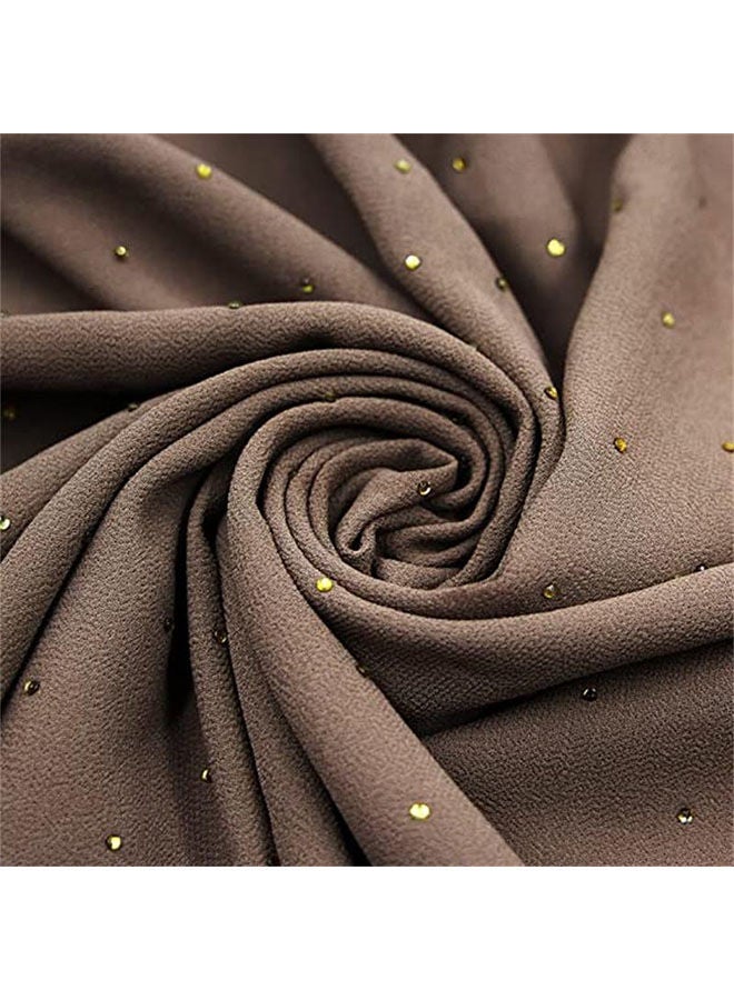 Women'S Fashionable Head Scarf Super Soft Plain Lightweight and Breathable Sunscreen 2 pieces (175cm long/burgundy, khaki)