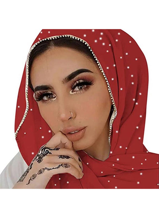 Women'S Fashionable Head Scarf Super Soft Plain Lightweight and Breathable Sunscreen 2 pieces (175cm long/burgundy, khaki)