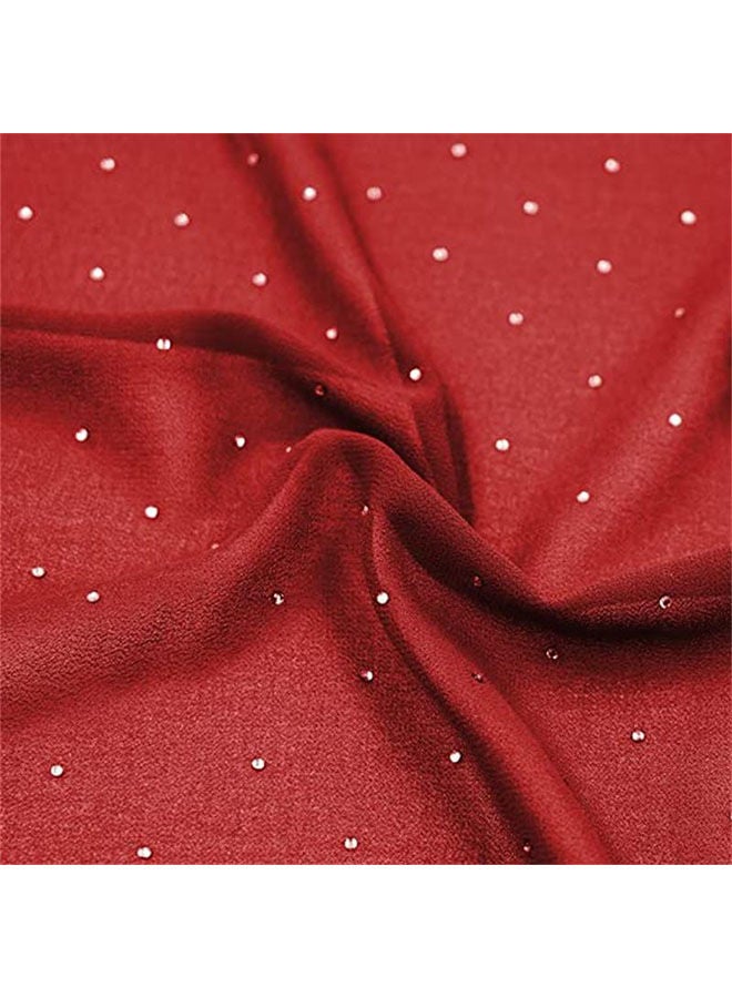 Women'S Fashionable Head Scarf Super Soft Plain Lightweight and Breathable Sunscreen 2 pieces (175cm long/burgundy, khaki)