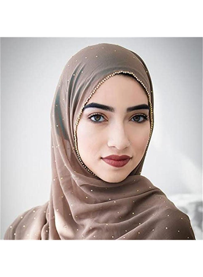 Women'S Fashionable Head Scarf Super Soft Plain Lightweight and Breathable Sunscreen 2 pieces (175cm long/burgundy, khaki)
