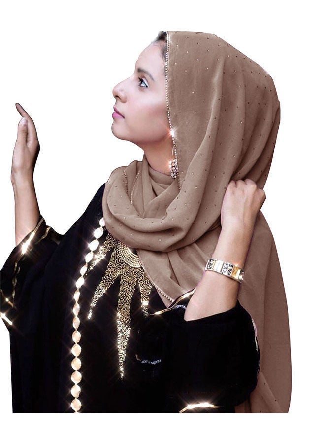 Women'S Fashionable Head Scarf Super Soft Plain Lightweight and Breathable Sunscreen 2 pieces (175cm long/burgundy, khaki)