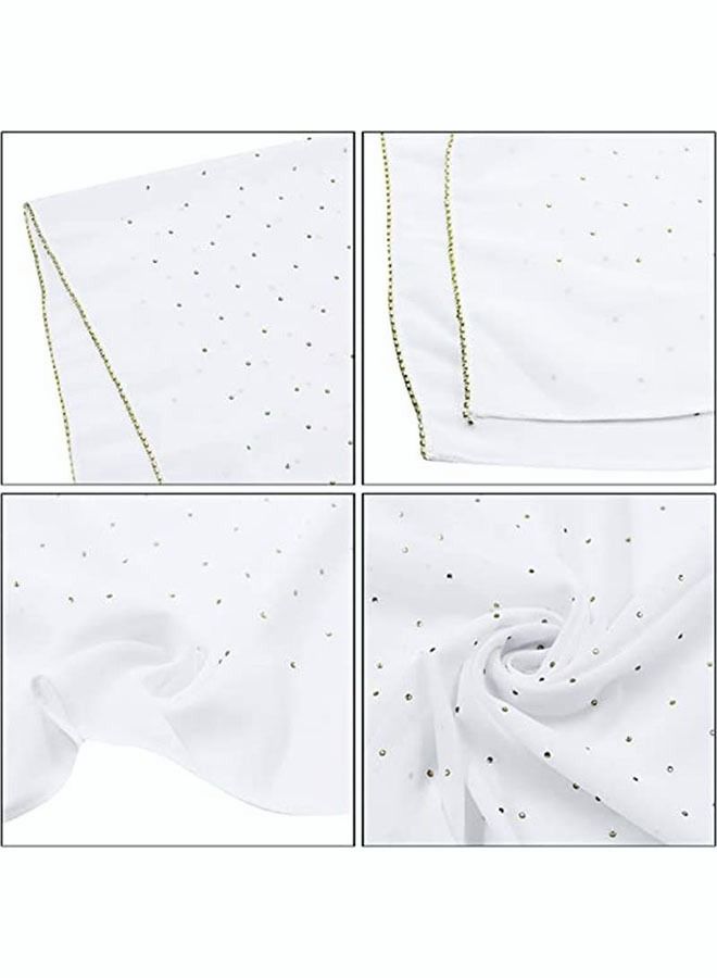 Women's Fashionable Head Scarf Super Soft Plain Lightweight and Breathable Sunscreen 2 Pieces（175cm long/black, white）