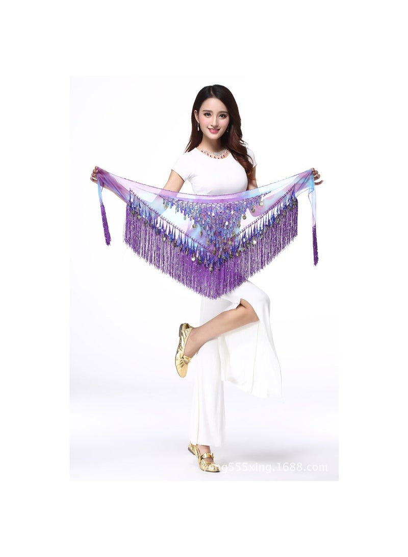 Squality Women Belly Dance Scarf Purple