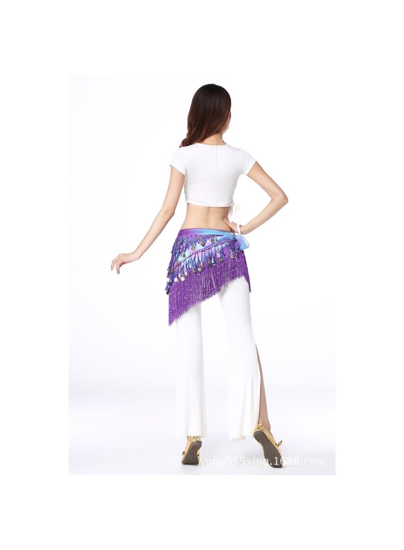 Squality Women Belly Dance Scarf Purple