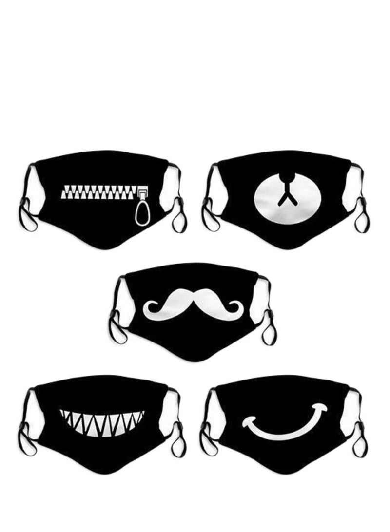 5-Piece Different Styles Of Children's Masks Can Put Pm2.5 Filters