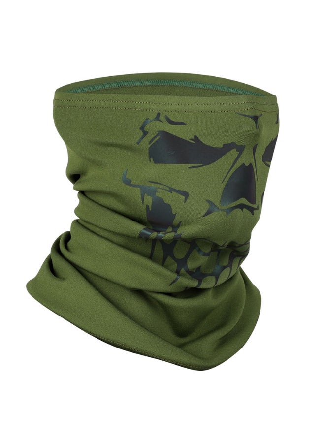 Skull Printed Half-Cover Face Mask Green/Black