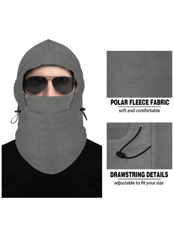 Warm Outdoor Fleece Balaclava Face Cover Grey