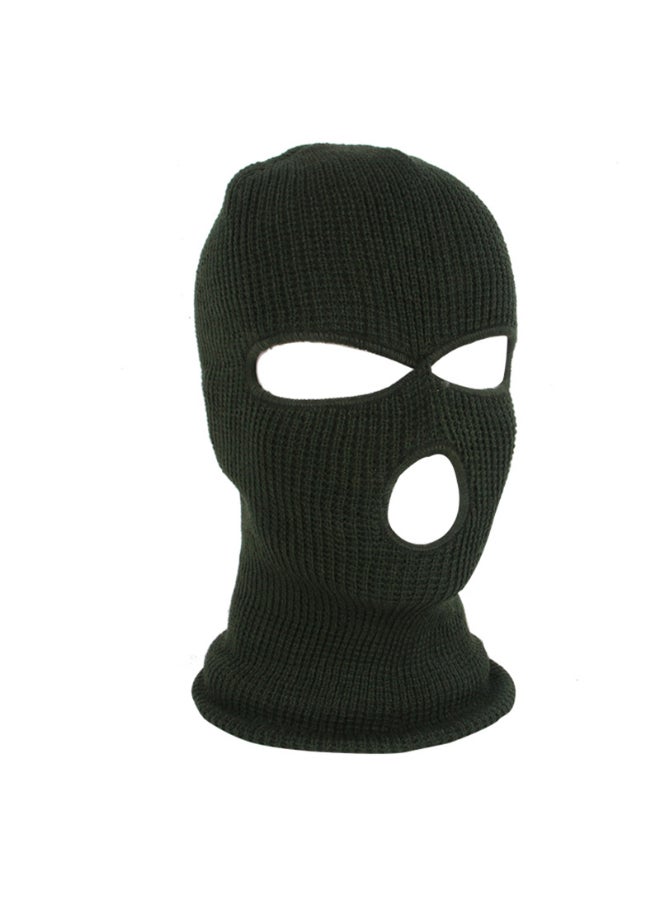 3-Hole Knitted Full Face Mask Green