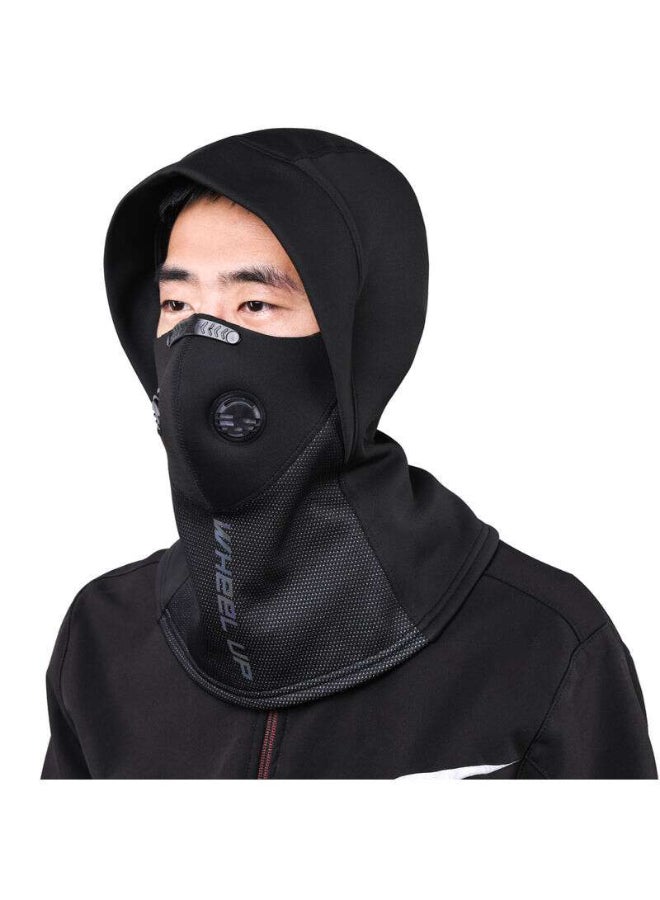 Solid Pattern Full Cover Face Mask Black