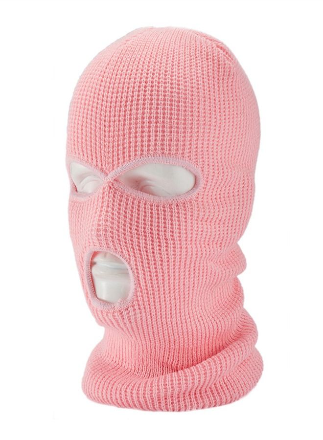 Cold Resistant Three-Hole Riding Mask Pink