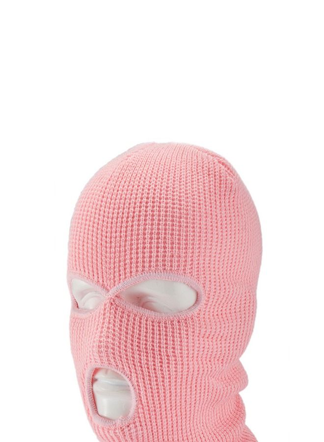 Cold Resistant Three-Hole Riding Mask Pink