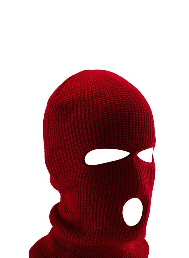 Cold Resistant Three-Hole Riding Mask Deepred