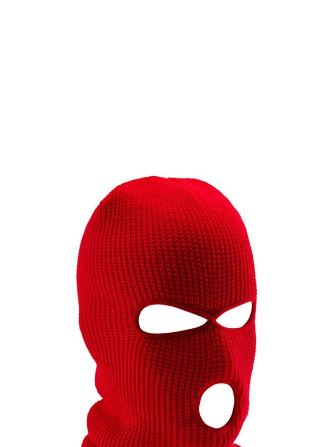 Cold Resistant Three-Hole Riding Mask Bright Red