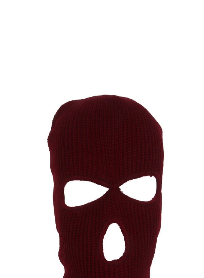 Cold Resistant Three-Hole Riding Mask Wine Red