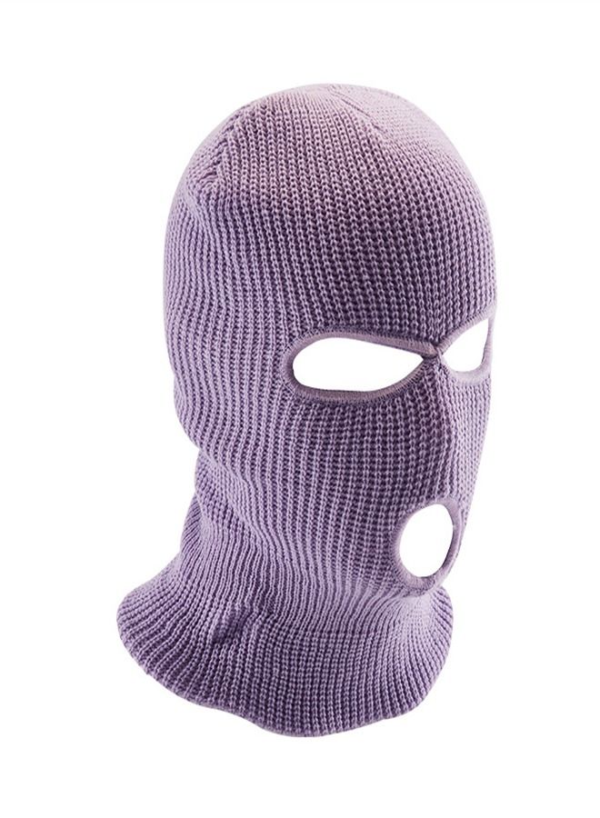 Cold Resistant Three-Hole Riding Mask Purple